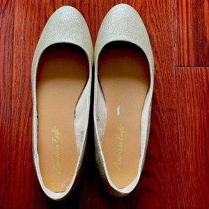 American Eagle Gold Glittery Flats